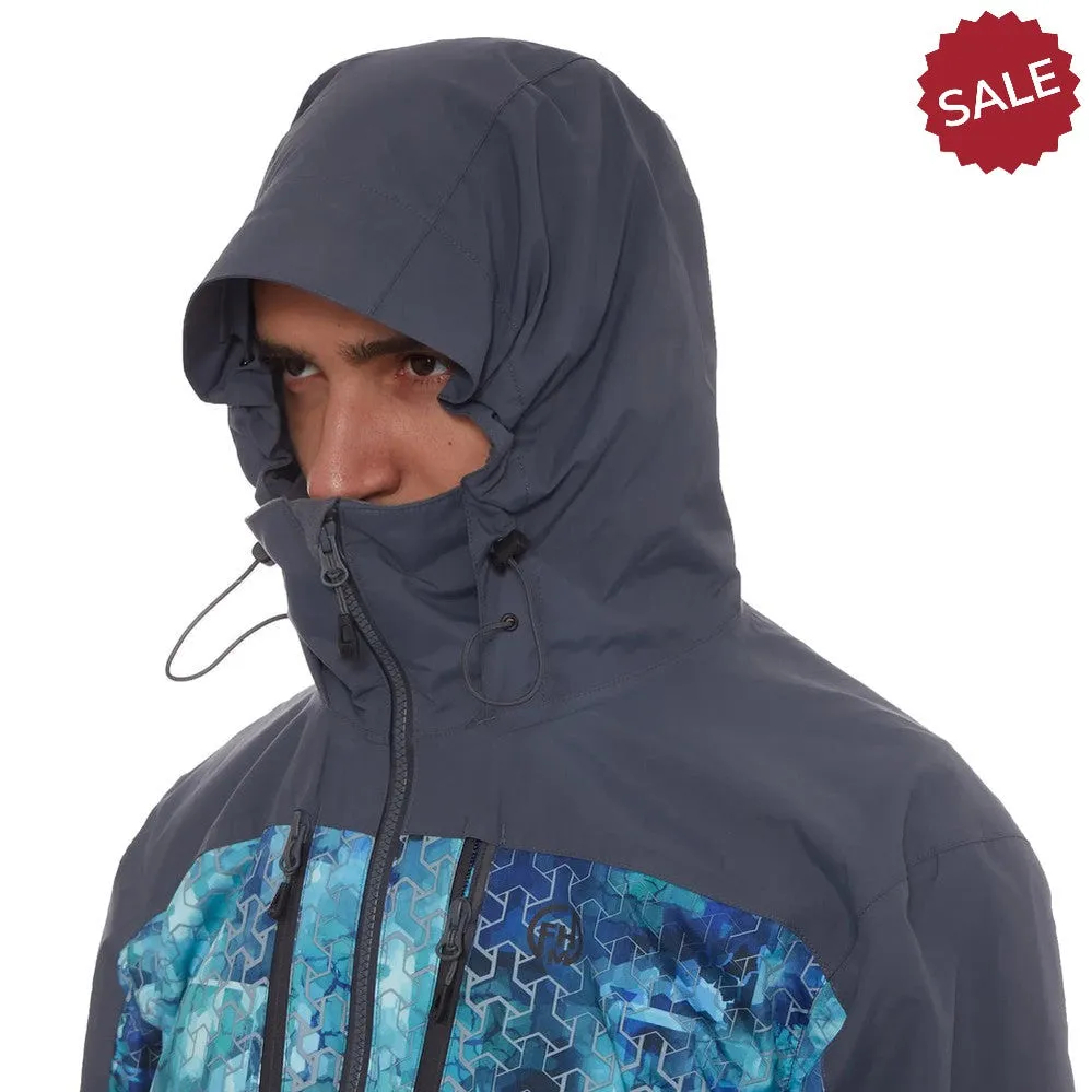 Suit FHM Gale (Print Blue Jacket & Grey Pants) 3XL