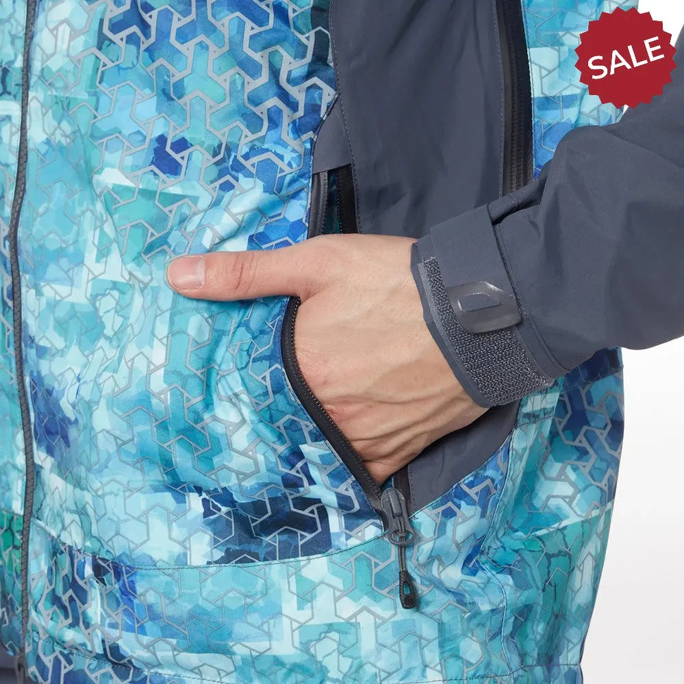 Suit FHM Gale (Print Blue Jacket & Grey Pants) 3XL