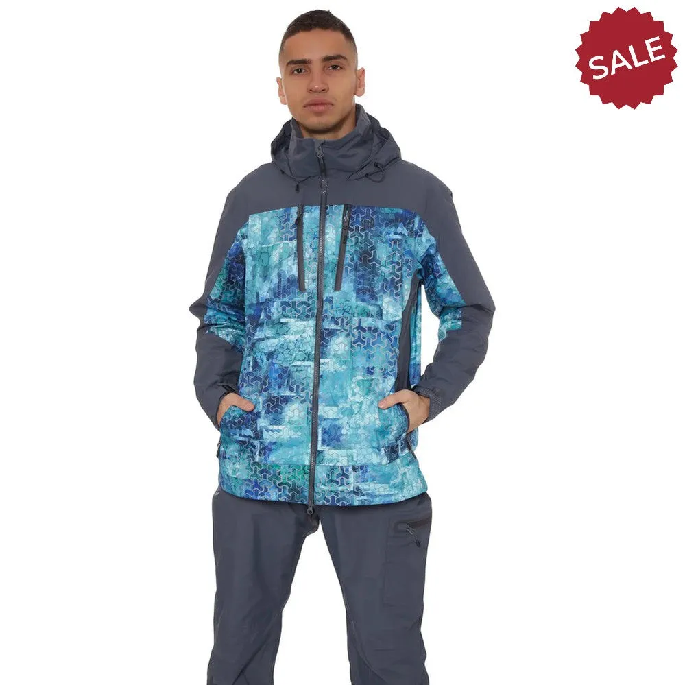 Suit FHM Gale (Print Blue Jacket & Grey Pants) 3XL