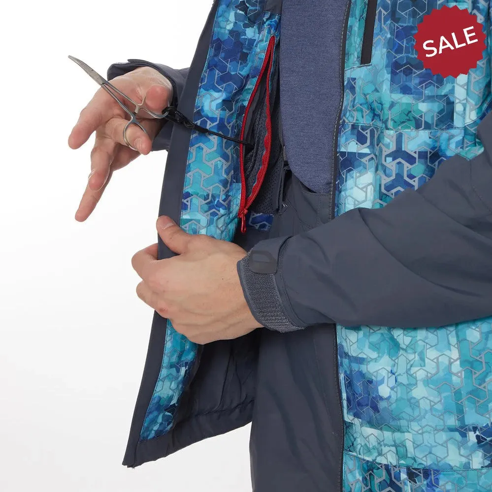 Suit FHM Gale (Print Blue Jacket & Grey Pants) 3XL