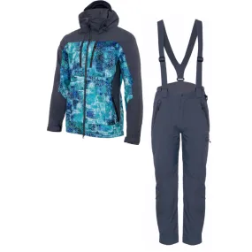 Suit FHM Gale (Print Blue Jacket & Grey Pants) 3XL