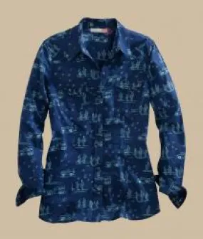 Tin Haul Womens L/S Cactus Shadows Snap Shirt
