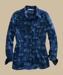 Tin Haul Womens L/S Cactus Shadows Snap Shirt
