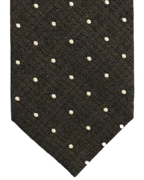 Tom Ford Silk Necktie Brown Black Dots