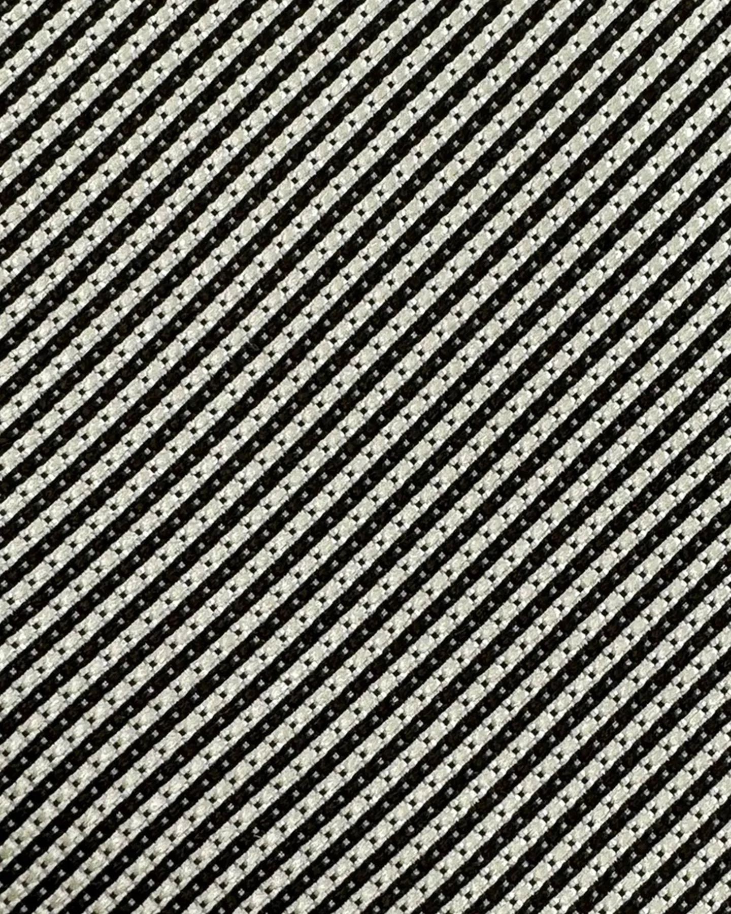 Tom Ford Silk Tie Black Silver Stripes - Wide Necktie