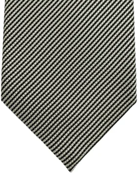 Tom Ford Silk Tie Black Silver Stripes - Wide Necktie