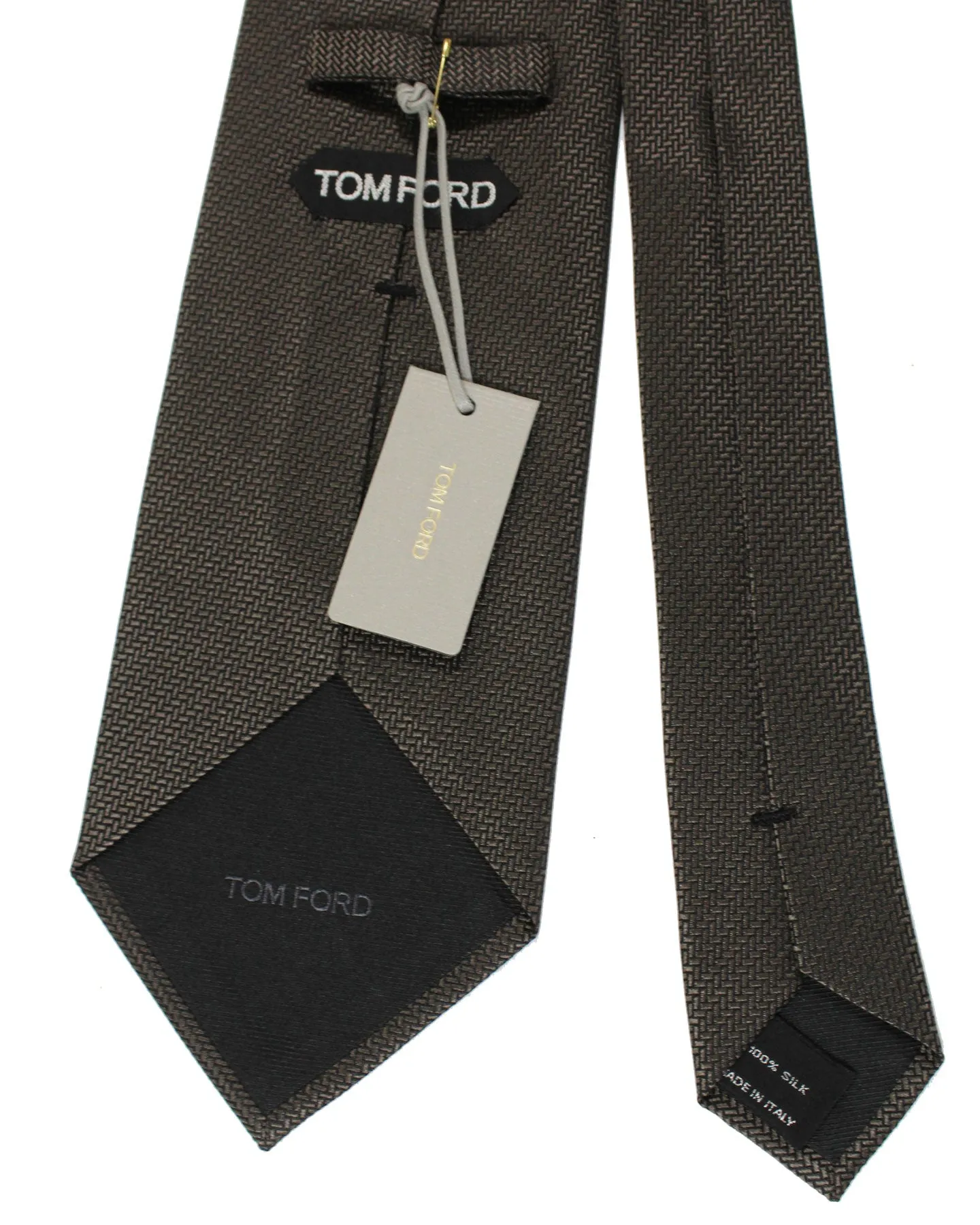 Tom Ford Silk Tie Taupe Design - Wide Necktie
