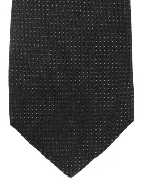 Ungaro Silk Tie Black Silver Design - Narrow Cut Designer Necktie FINAL SALE