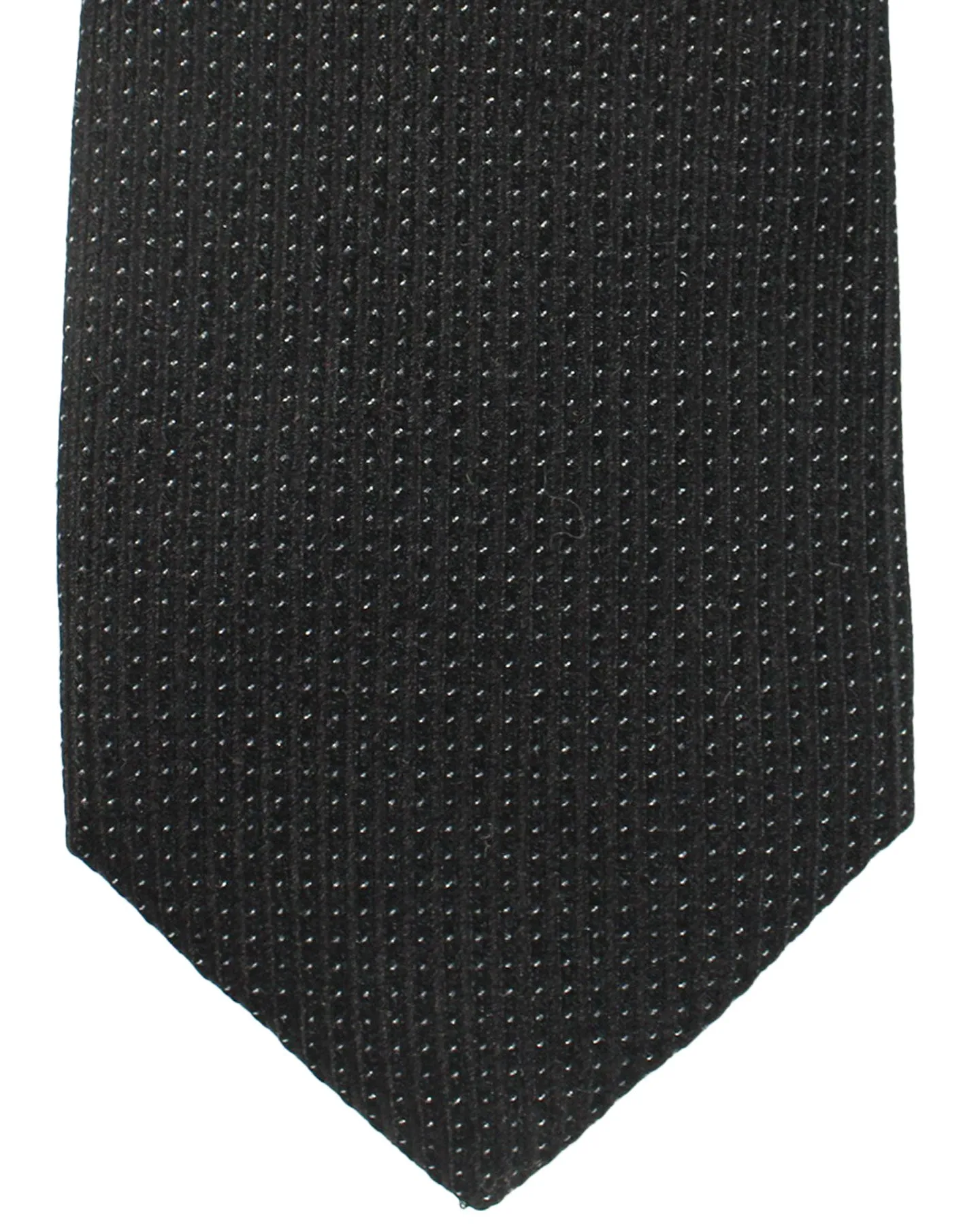Ungaro Silk Tie Black Silver Design - Narrow Cut Designer Necktie FINAL SALE