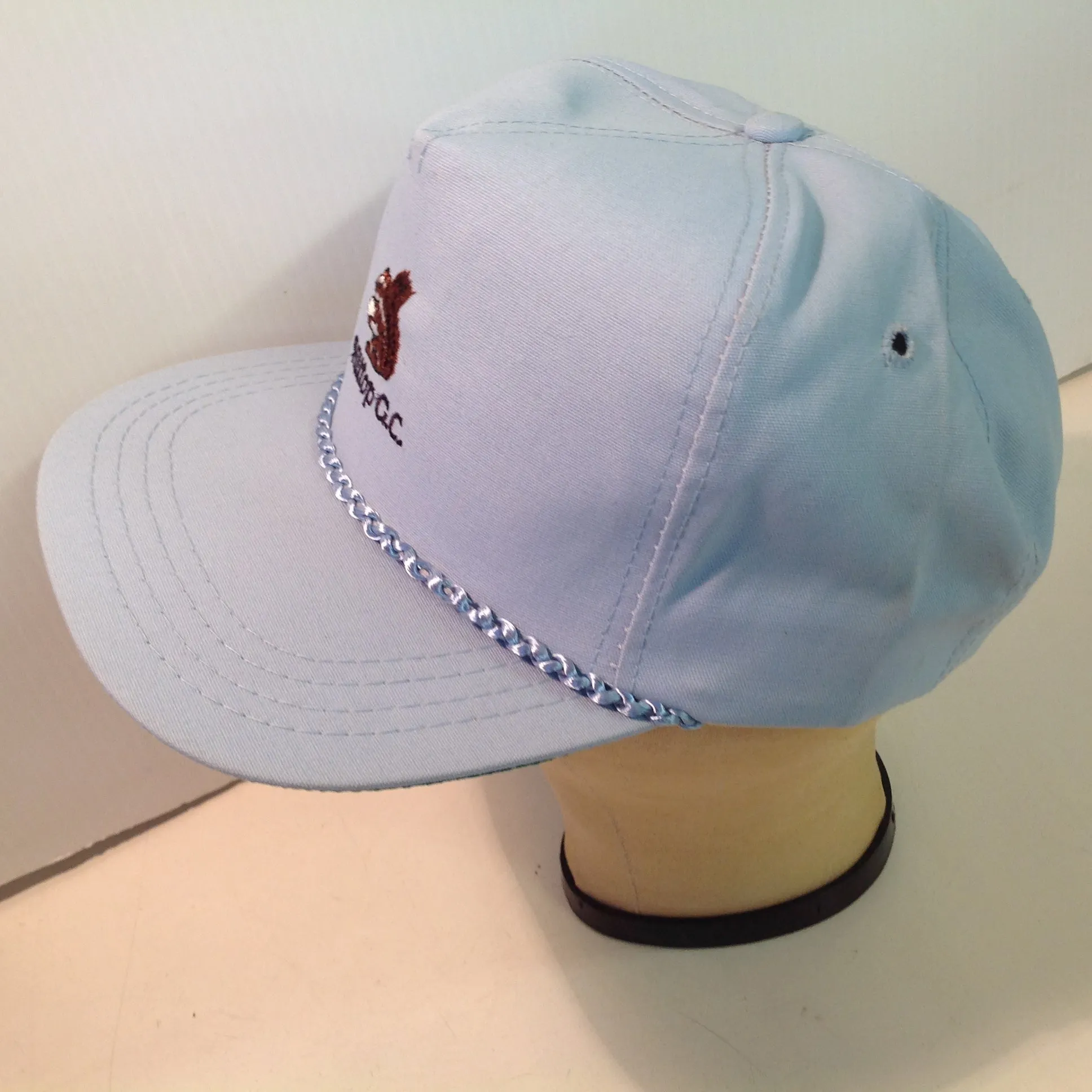 Vintage Derby Cap Hilltop Golf Course Tournament Souvenir Baby Blue Baseball Cap