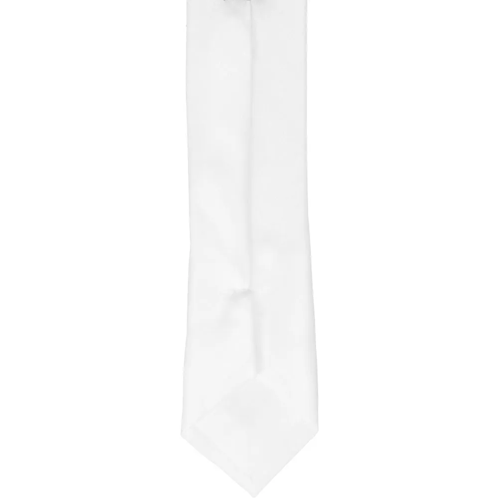 White Skinny Solid Color Neckties, 2" Width