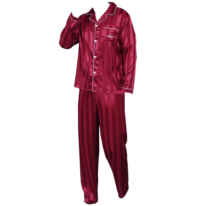 WIAOFELLAS  -  Men's pajamas long sleeves summer ice beautiful home clothes men's spring and autumn casual thin cardigan can wear out two suits