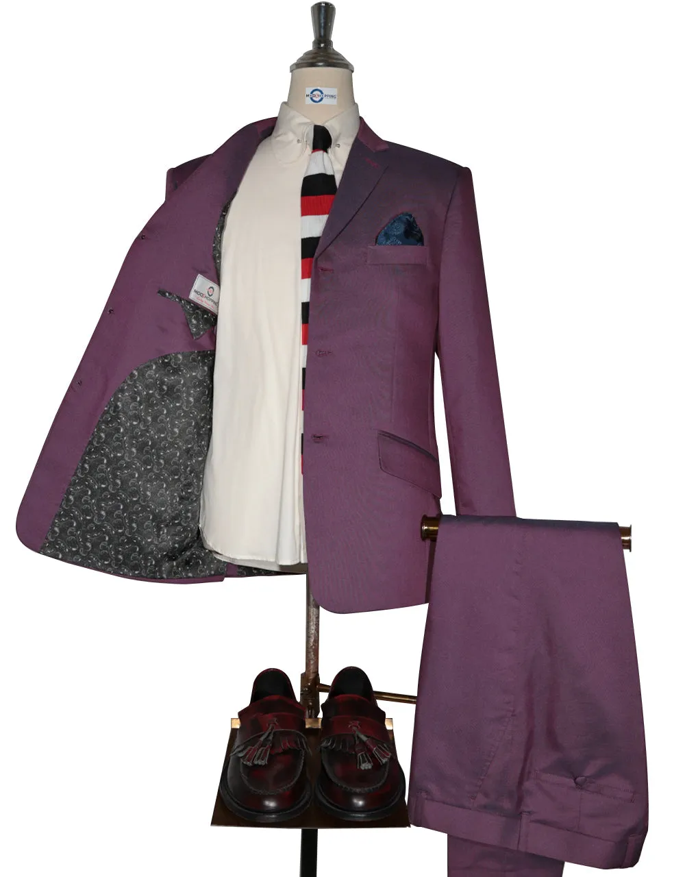 Wine and Blue Two Tone Suit