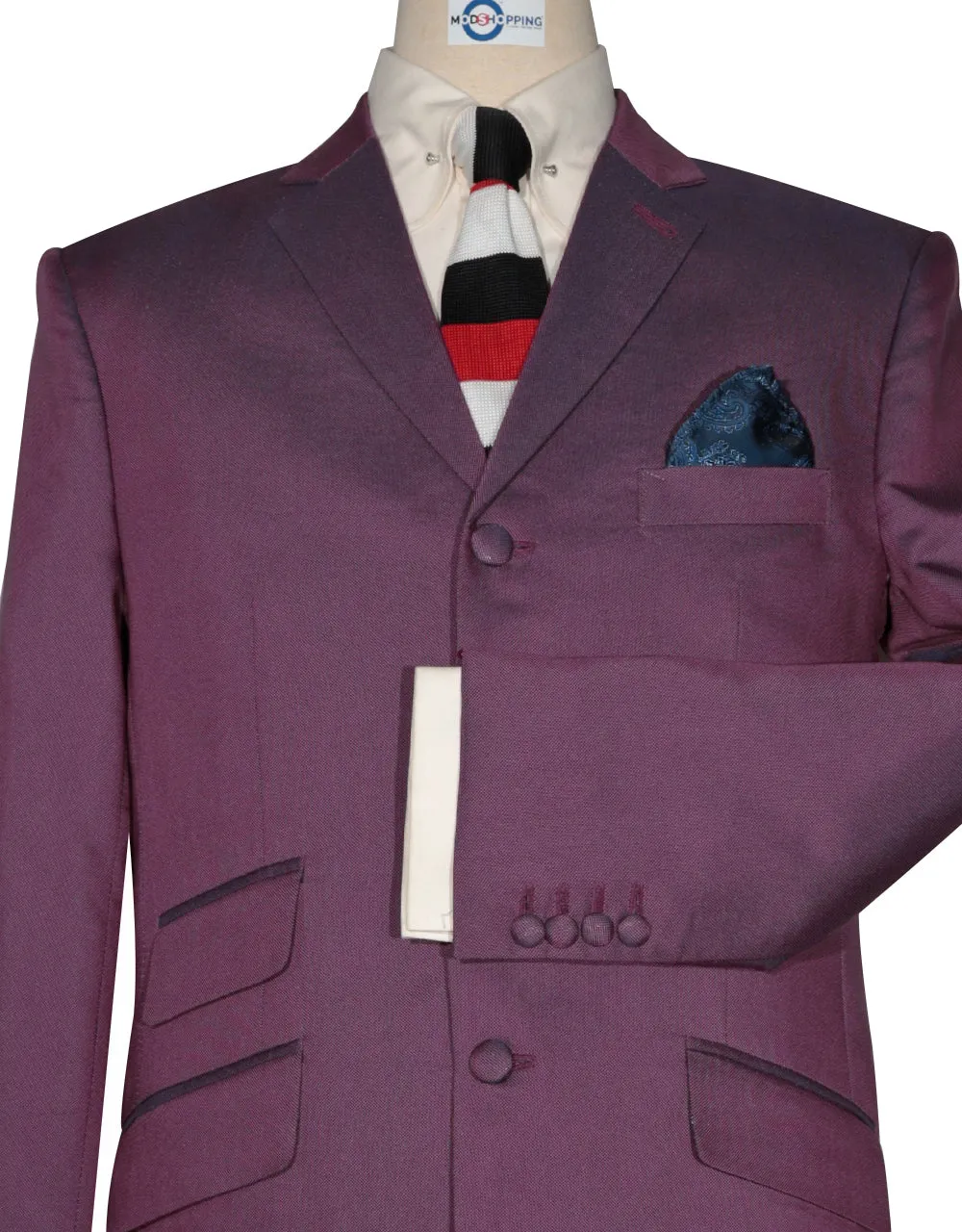 Wine and Blue Two Tone Suit